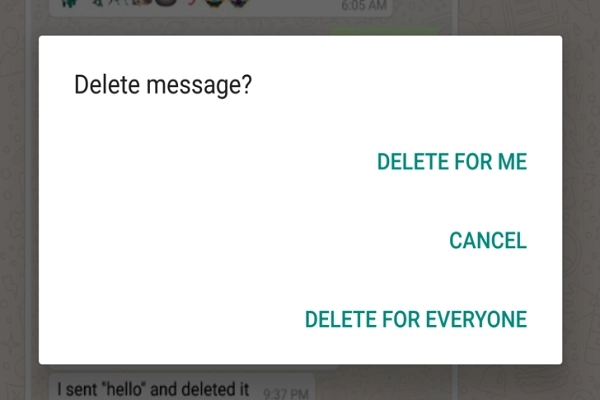 2. Menghapus Message WhatsApp Yang Lama